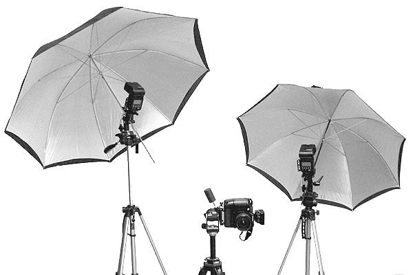Canon D30 Umbrella Slave Flash Rig