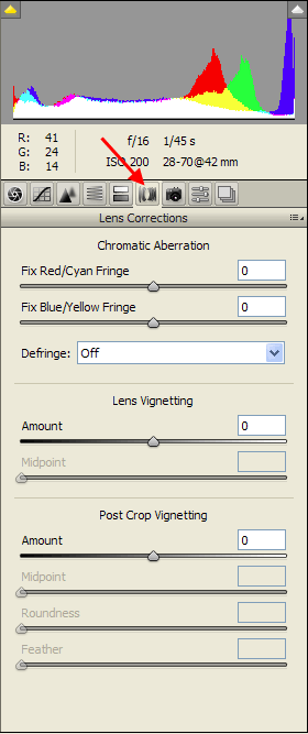 Photoshop (Full Version) Lens Corrections Tab